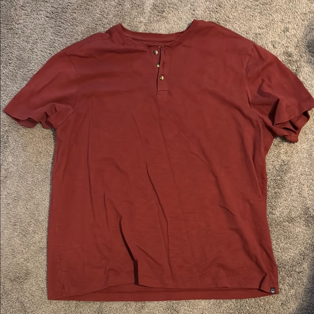 Classic Red Henley Shirt for Men
